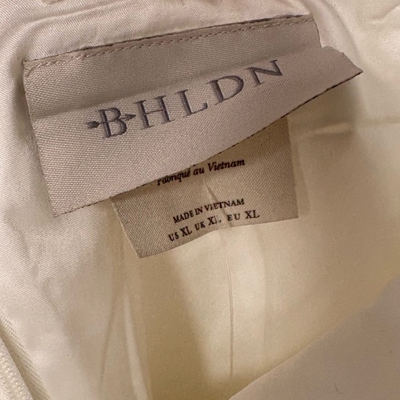 NEW NWT BHLDN Anthropologie Ingrid Off-Shoulder Ivory Mini Dress Bridal XL - Picture 8 of 10
